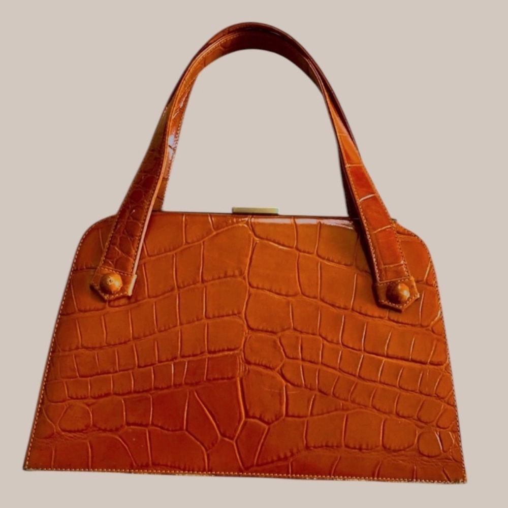 Nordstrom Leather Alligator Print Structured Bag - Picture 9 of 10